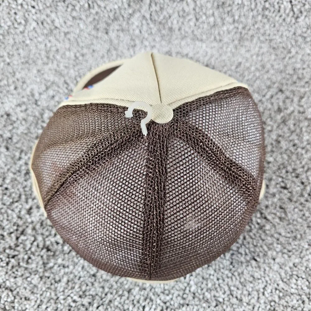 Vintage Datsun Trucker Hat Cap Snap Back 3 Stripe Mesh 280ZX Brown Tuner JDM 80s